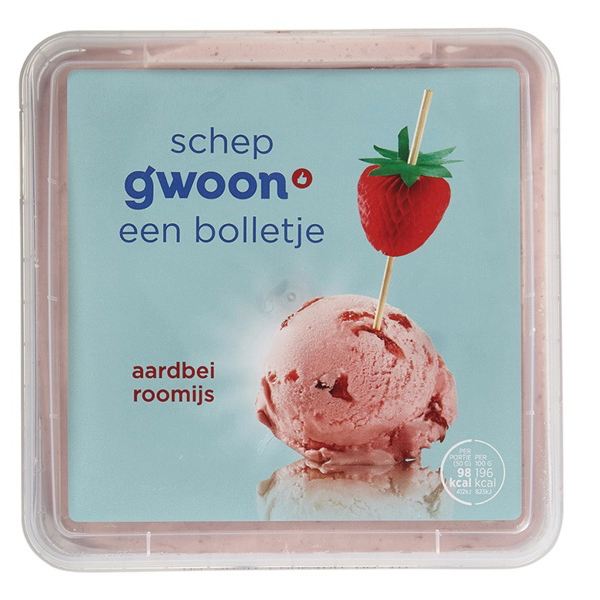 Aardbeien roomijs